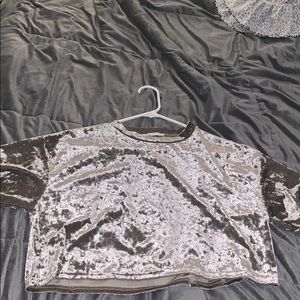 Urban outfitters velvet cropped T-shirt